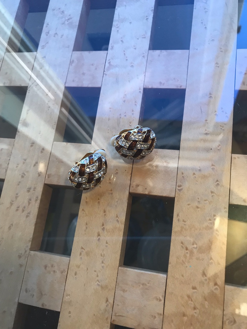 Gold-tone Knot Clip-on Earrings with Clear Rhinestones